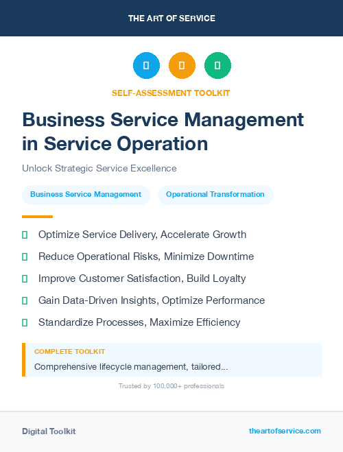 Business Service Management in Service Operation