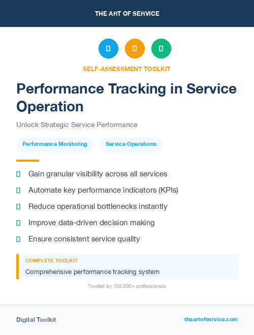 Performance Tracking in Service Operation