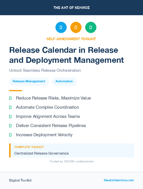 Release Calendar in Release and Deployment Management