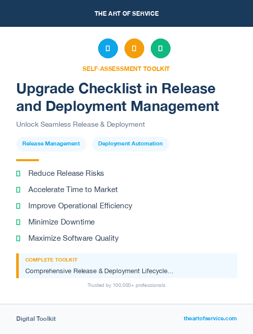 Upgrade Checklist in Release and Deployment Management