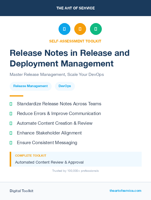 Release Notes in Release and Deployment Management