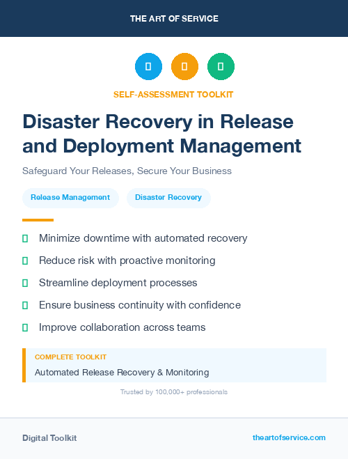 Disaster Recovery in Release and Deployment Management