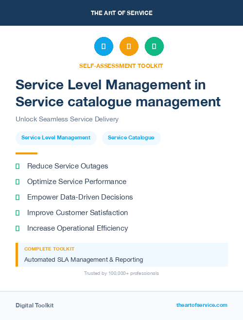 Service Level Management in Service catalogue management