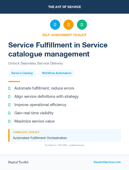 Service Fulfillment in Service catalogue management