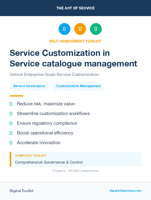 Service Customization in Service catalogue management