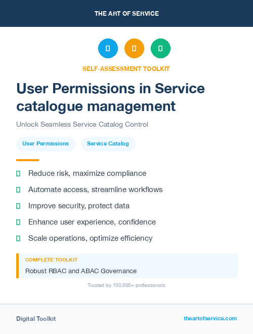 User Permissions in Service catalogue management