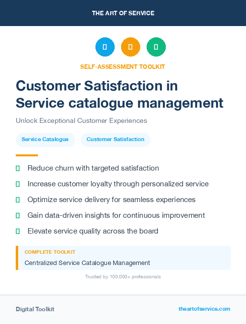 Customer Satisfaction in Service catalogue management