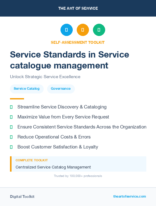 Service Standards in Service catalogue management