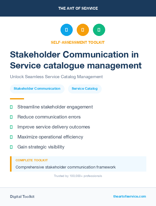 Stakeholder Communication in Service catalogue management