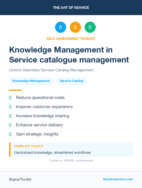 Knowledge Management in Service catalogue management