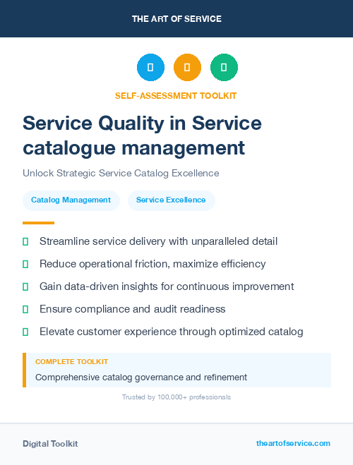 Service Quality in Service catalogue management