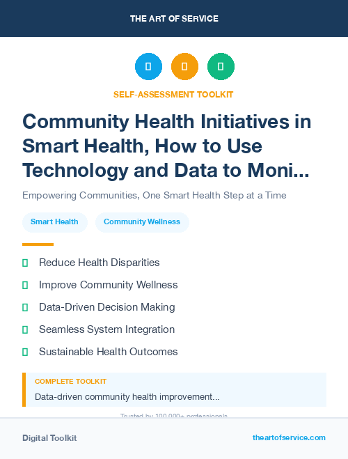 Community Health Initiatives in Smart Health, How to Use Technology and Data to Monitor and Improve Your Health and Wellness