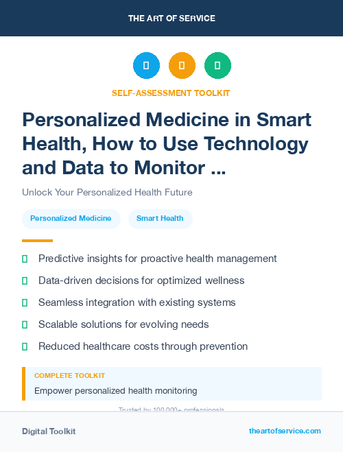 Personalized Medicine in Smart Health, How to Use Technology and Data to Monitor and Improve Your Health and Wellness