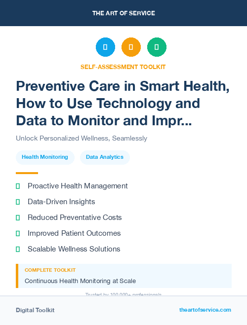 Preventive Care in Smart Health, How to Use Technology and Data to Monitor and Improve Your Health and Wellness