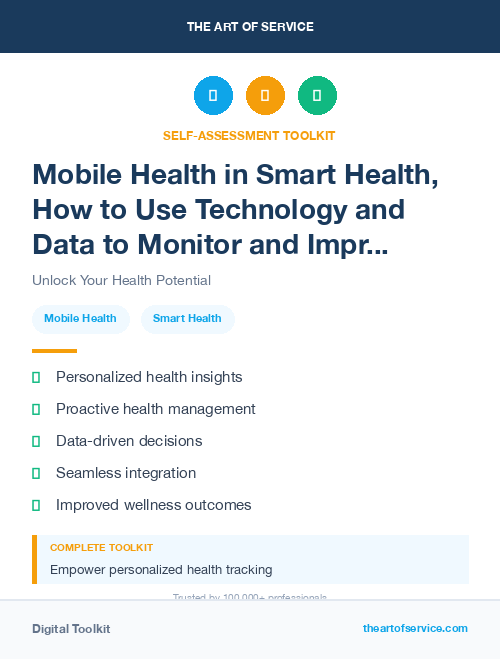 Mobile Health in Smart Health, How to Use Technology and Data to Monitor and Improve Your Health and Wellness