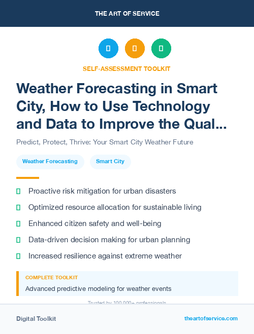 Weather Forecasting in Smart City, How to Use Technology and Data to Improve the Quality of Life and Sustainability of Urban Areas