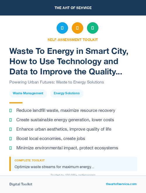 Waste To Energy in Smart City, How to Use Technology and Data to Improve the Quality of Life and Sustainability of Urban Areas