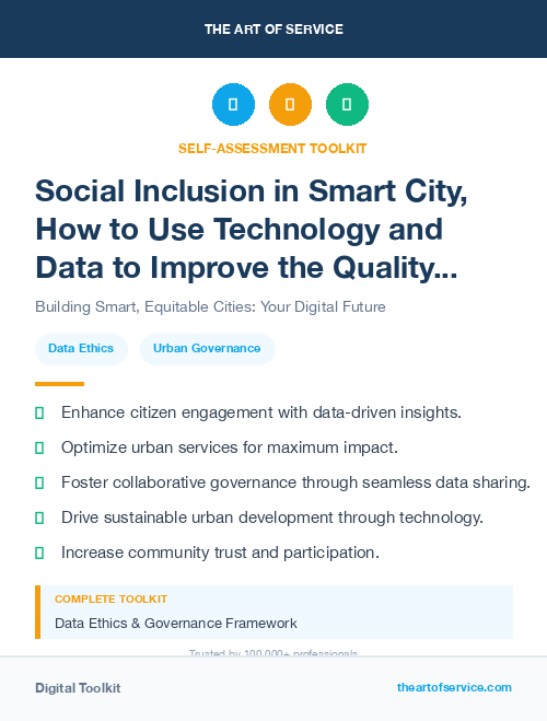 Social Inclusion in Smart City, How to Use Technology and Data to Improve the Quality of Life and Sustainability of Urban Areas
