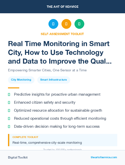 Real Time Monitoring in Smart City, How to Use Technology and Data to Improve the Quality of Life and Sustainability of Urban Areas