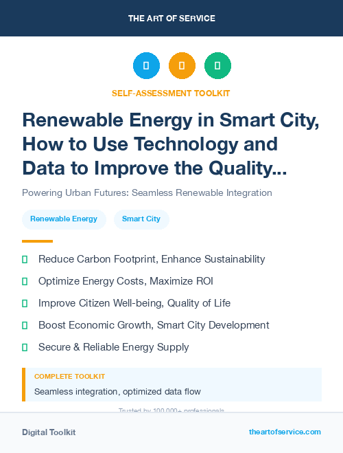 Renewable Energy in Smart City, How to Use Technology and Data to Improve the Quality of Life and Sustainability of Urban Areas