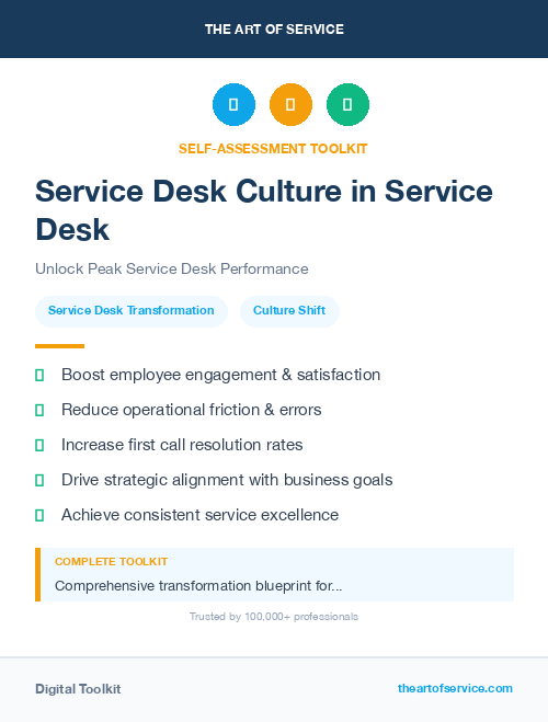 Service Desk Culture in Service Desk
