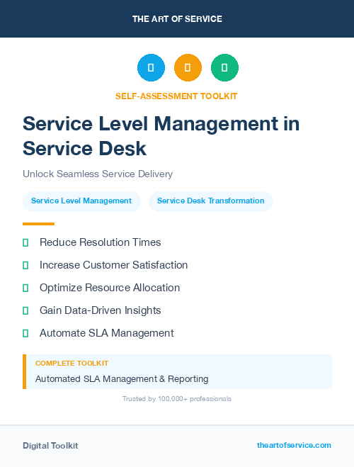 Service Level Management in Service Desk