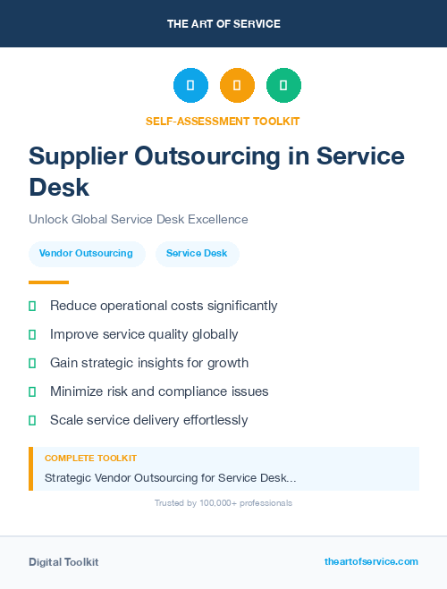 Supplier Outsourcing in Service Desk
