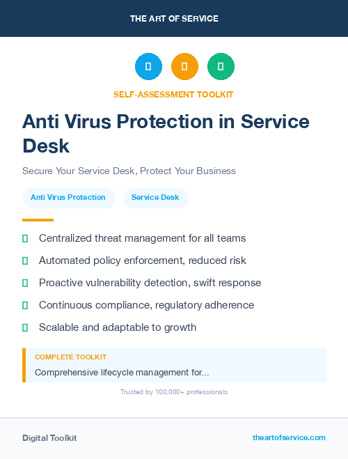 Anti Virus Protection in Service Desk