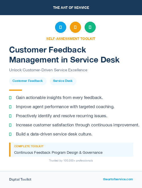 Customer Feedback Management in Service Desk