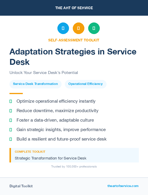 Adaptation Strategies in Service Desk