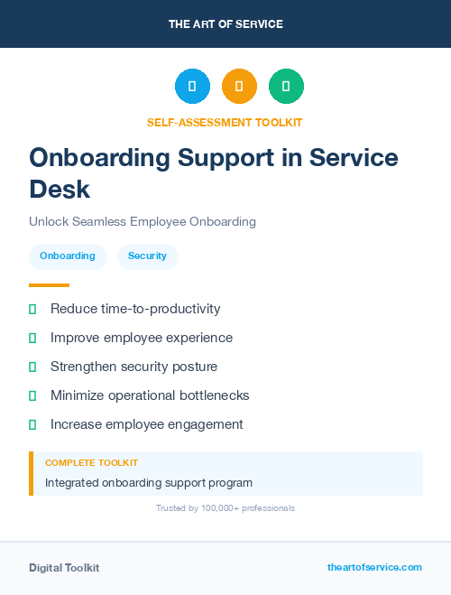 Onboarding Support in Service Desk