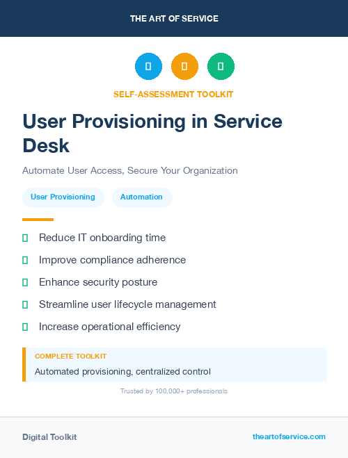 User Provisioning in Service Desk