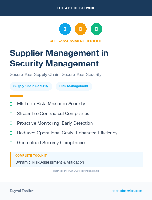 Supplier Management in Security Management