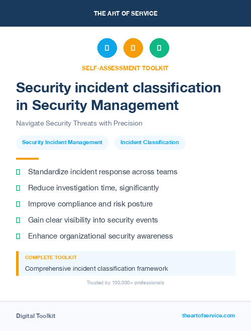 Security incident classification in Security Management