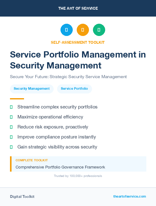 Service Portfolio Management in Security Management