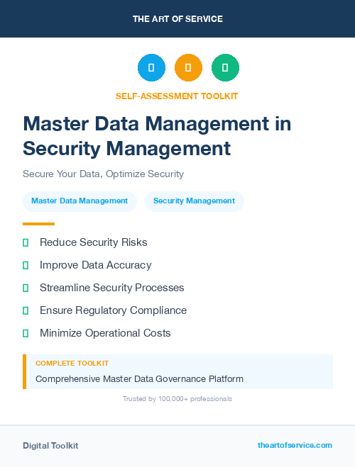 Master Data Management in Security Management