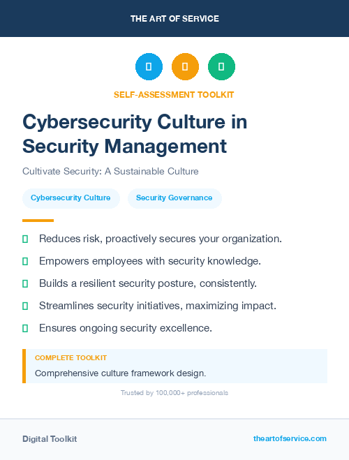 Cybersecurity Culture in Security Management
