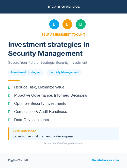 Investment strategies in Security Management