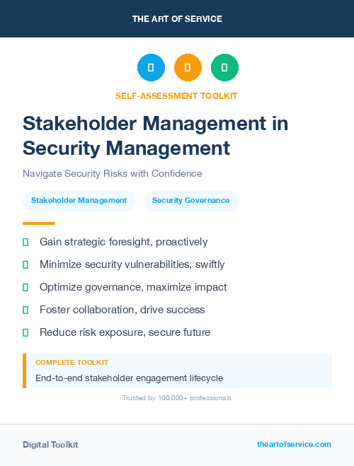 Stakeholder Management in Security Management