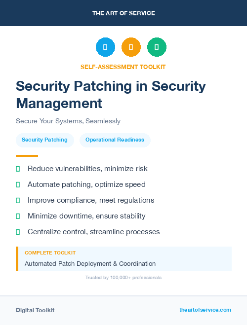 Security Patching in Security Management