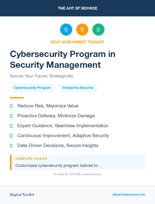 Cybersecurity Program in Security Management