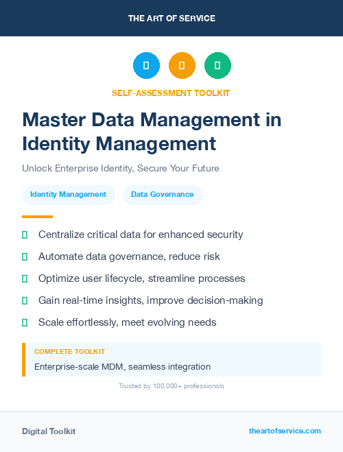 Master Data Management in Identity Management