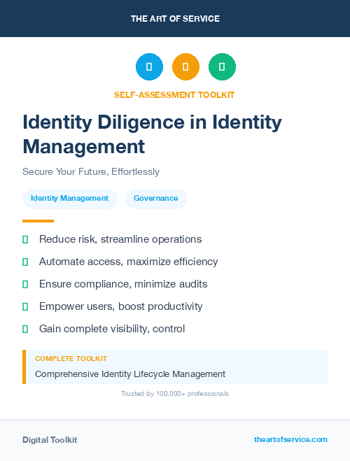 Identity Diligence in Identity Management