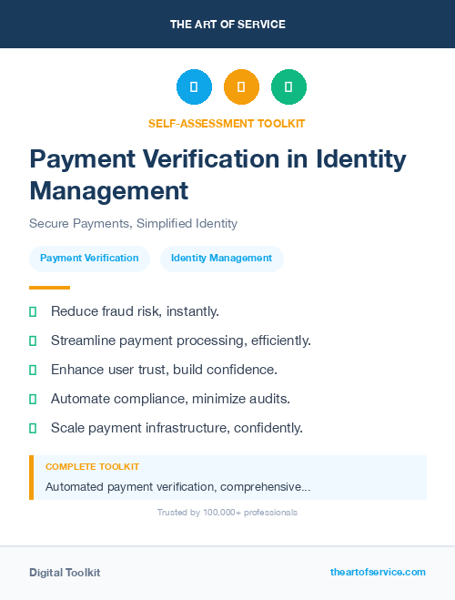 Payment Verification in Identity Management