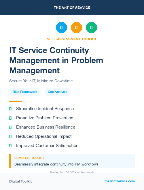IT Service Continuity Management in Problem Management