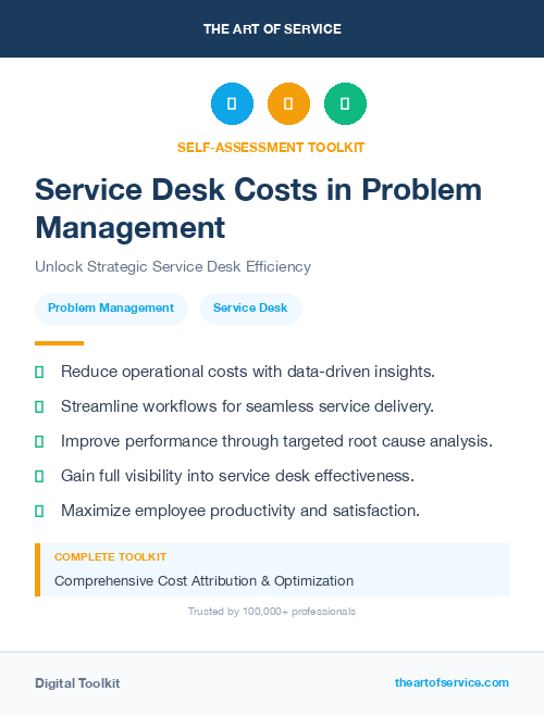 Service Desk Costs in Problem Management