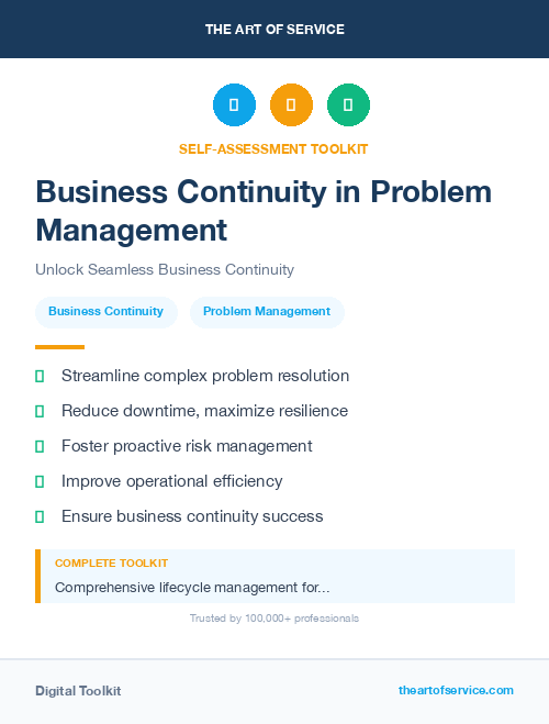 Business Continuity in Problem Management