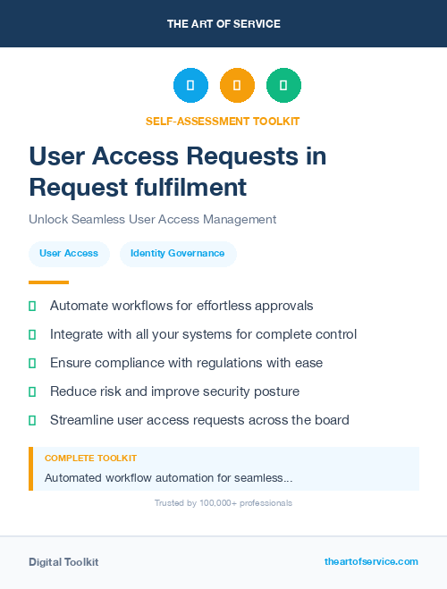 User Access Requests in Request fulfilment