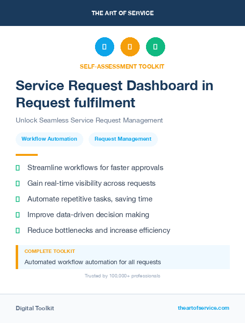 Service Request Dashboard in Request fulfilment