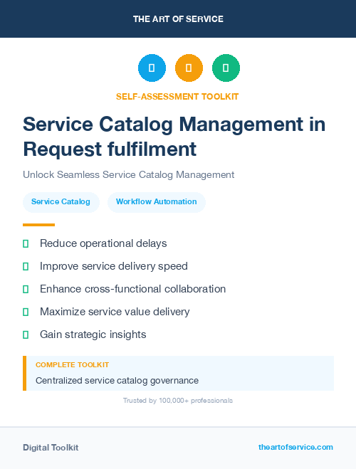 Service Catalog Management in Request fulfilment